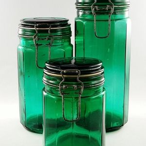 Vintage Green Apothecary Canister Set